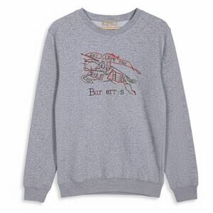 Burberry London Burberrys Prosum EKD Equestrian Men's Large Gray Sweatshirt